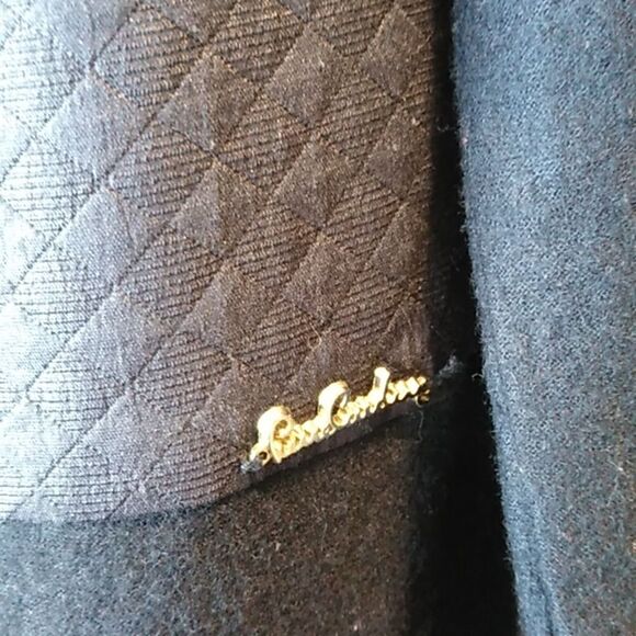 Pierre Cardin Wool Blend Gold Tone Zipper Front Burgundy/Navy Midi Dress - Picture 4 of 13